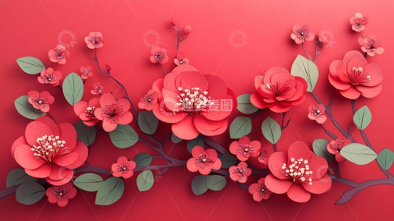 高清大图下载【趣麦麦图】纸花剪纸剪纸纸花花卉1