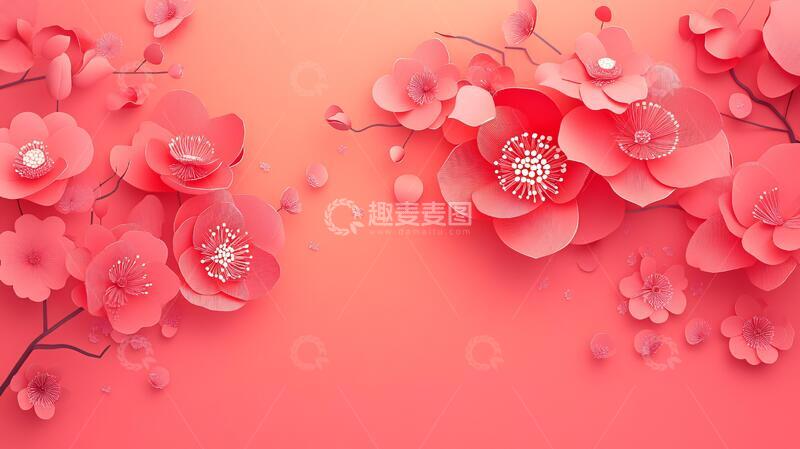 高清大图下载【趣麦麦图】简红大气花朵13