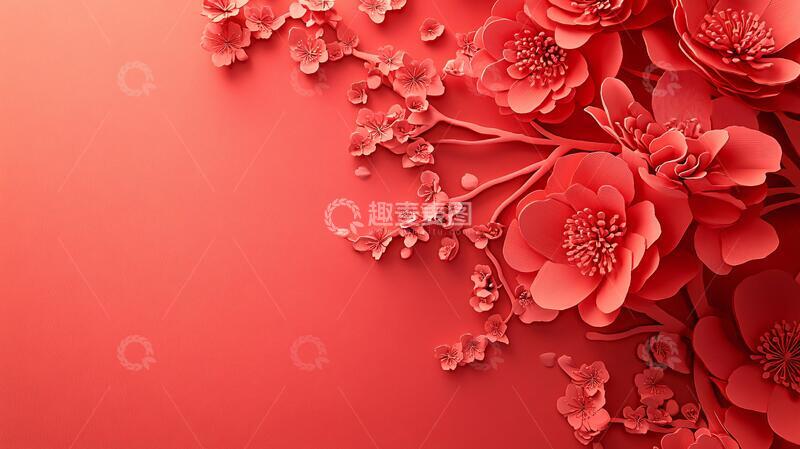 高清大图下载【趣麦麦图】简红大气花朵8