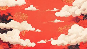 云纹插画插画飞云背景