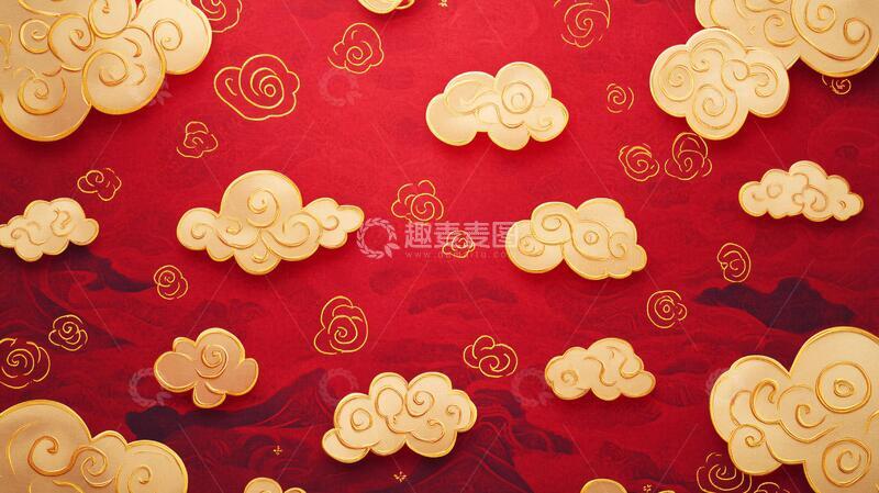 高清大图下载【趣麦麦图】云朵剪纸背景云朵剪纸