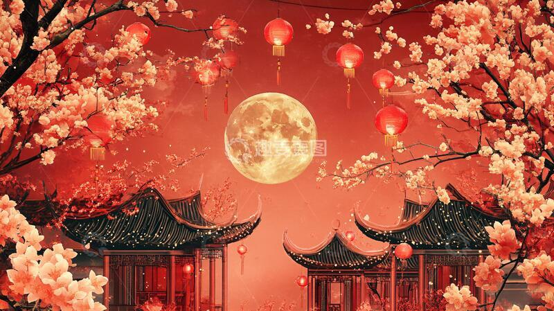 高清大图下载【趣麦麦图】满月酒舞台背景