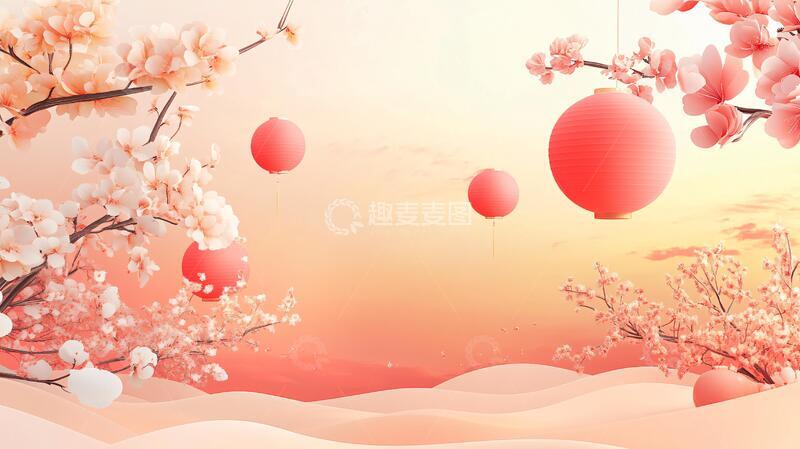 高清大图下载【趣麦麦图】唯美元宵节背景