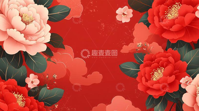 高清大图下载【趣麦麦图】简红大气花朵7