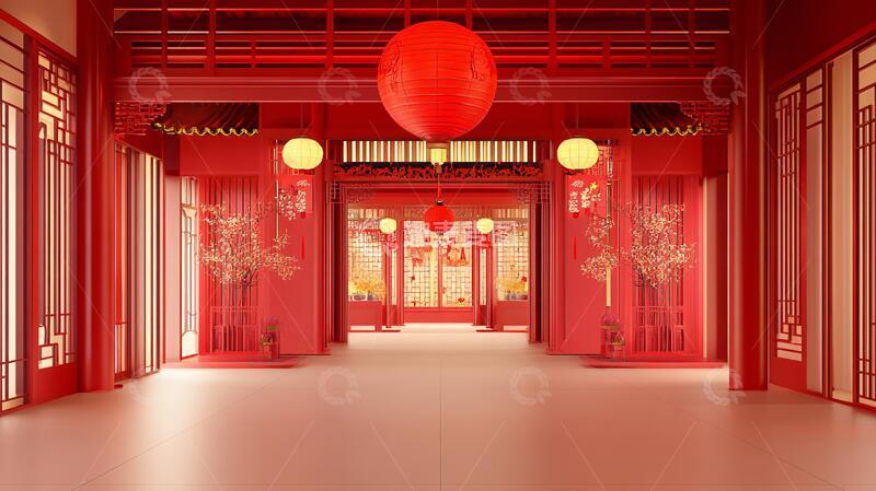 高清大图下载【趣麦麦图】中式喜堂场景中式状元