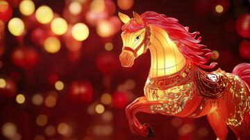 马年片头背景骏马花灯