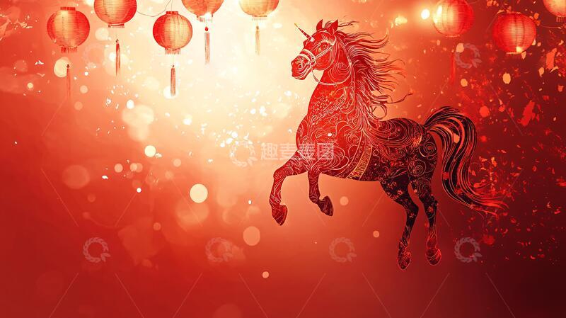 高清大图下载【趣麦麦图】马年元宵背景