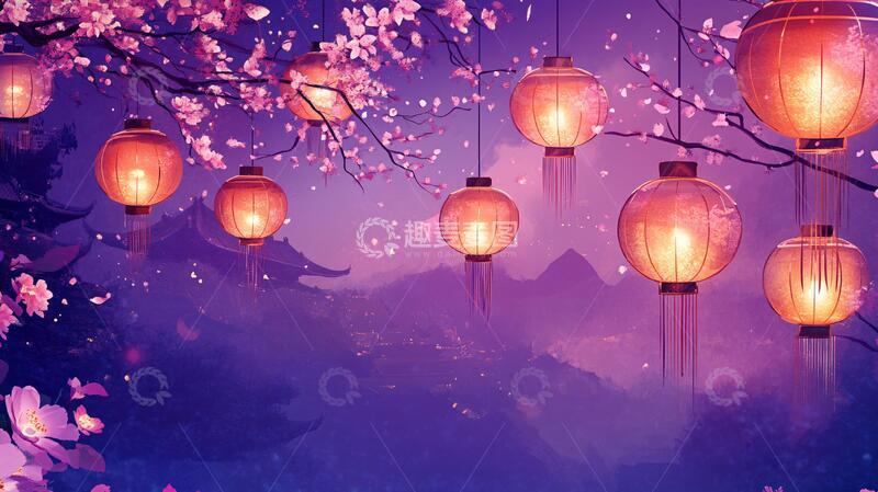 高清大图下载【趣麦麦图】古风花灯古风灯笼花灯