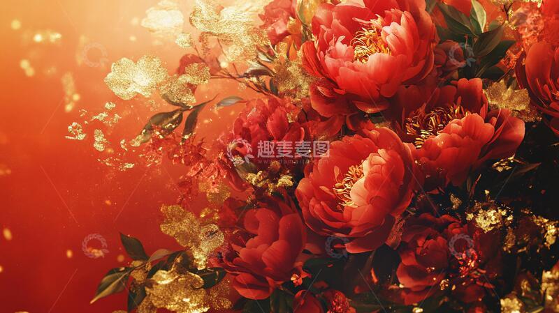 高清大图下载【趣麦麦图】梦幻牡丹花背景花卉花朵