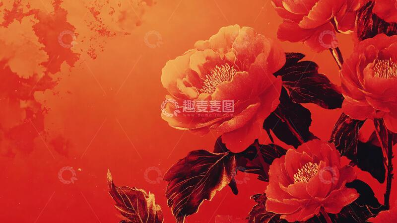 高清大图下载【趣麦麦图】牡丹背景图背景壁纸富贵