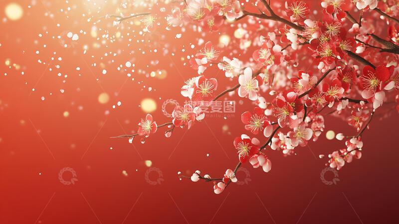 高清大图下载【趣麦麦图】梦幻梅花背景