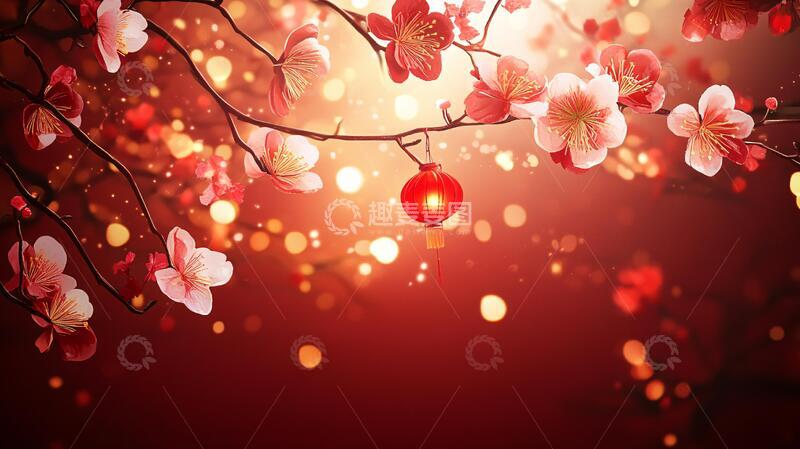 高清大图下载【趣麦麦图】星光背景梅花花朵