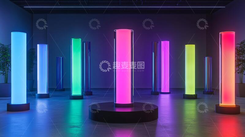 高清大图下载【趣麦麦图】彩虹通道光柱彩色灯光