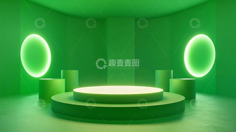 高清大图下载【趣麦麦图】简约秀场绿色产品前台