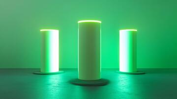 霓虹灯展台光柱地面绿色