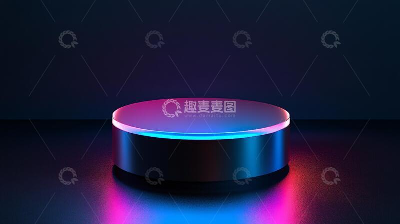 高清大图下载【趣麦麦图】发光展示台平台圆形讲台