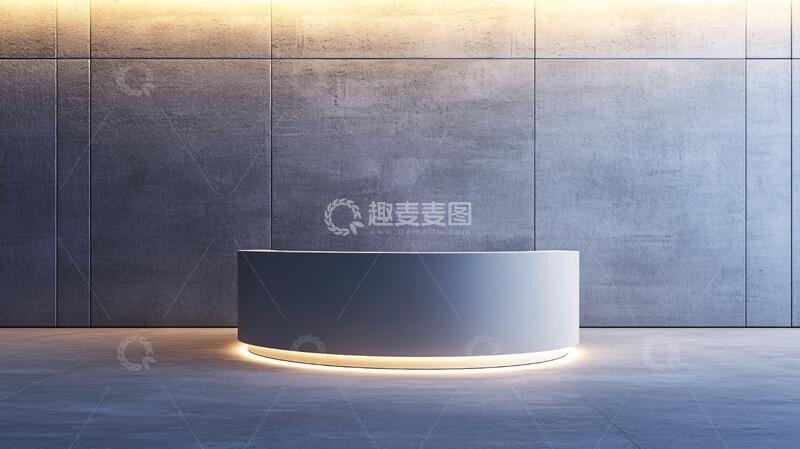 高清大图下载【趣麦麦图】圆形接待台讲台前台背景