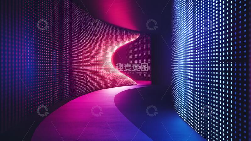 高清大图下载【趣麦麦图】流光溢彩的霓虹灯走廊14