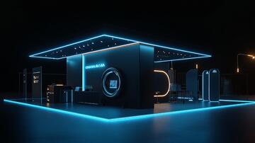 科技灰展台黑金朋克风格