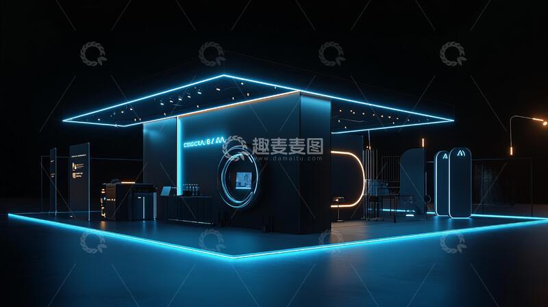 高清大图下载【趣麦麦图】科技灰展台黑金朋克风格