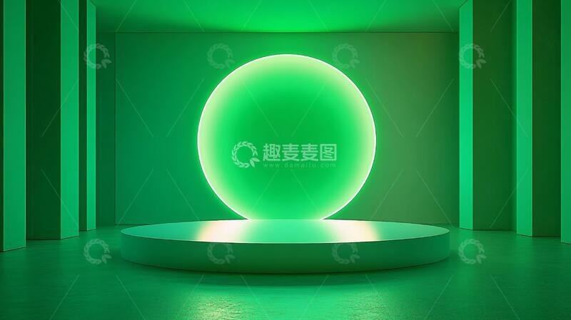 高清大图下载【趣麦麦图】绿色展示台绿色产品前台