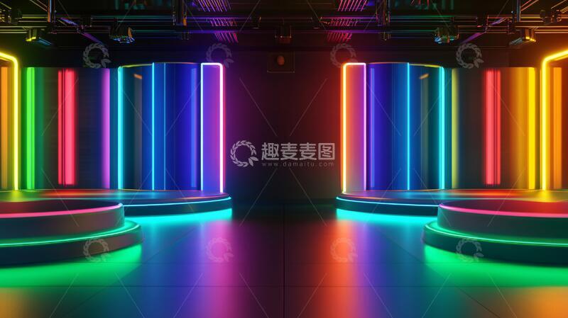 高清大图下载【趣麦麦图】霓虹灯场景造型7