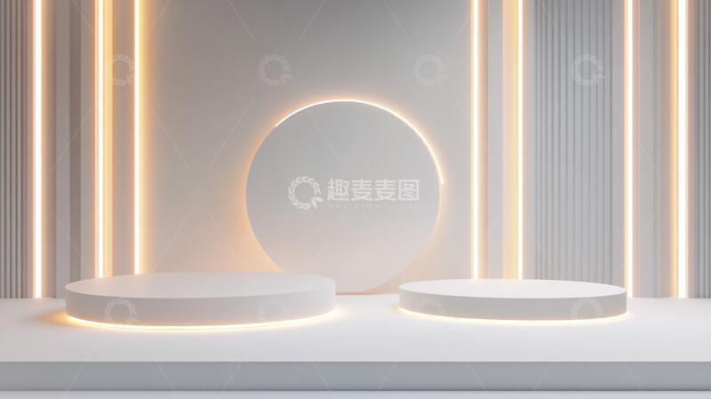 高清大图下载【趣麦麦图】简约秀场圆形讲台平台1