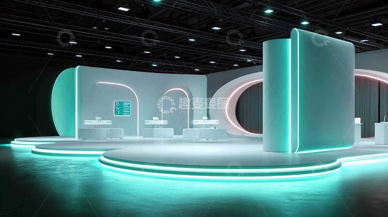 创意展会新品绿色展位