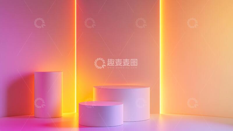 高清大图下载【趣麦麦图】简约秀场平台讲台粉色