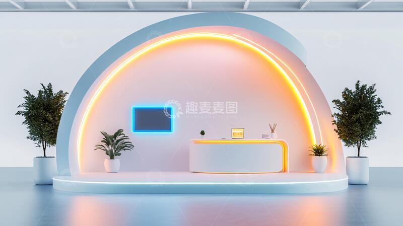 高清大图下载【趣麦麦图】弧形前台前台弧形科技