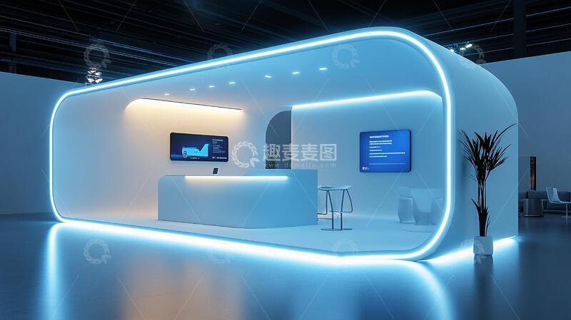 高清大图下载【趣麦麦图】科技感前台前台科技弧形1