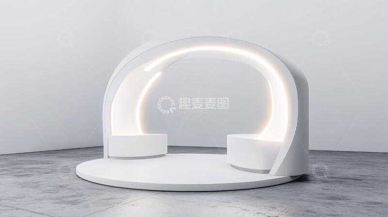 高清大图下载【趣麦麦图】霓虹灯展台弧形圆形前台