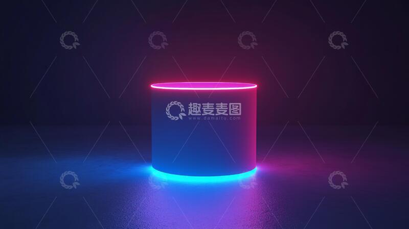 高清大图下载【趣麦麦图】霓虹灯展台科技立体荧光