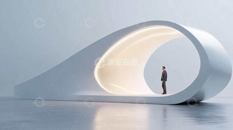 高清大图下载【趣麦麦图】简约秀场场景弧形光影