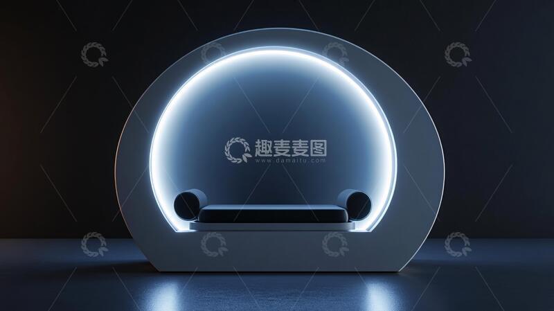 高清大图下载【趣麦麦图】霓虹灯展台场景建模圆形