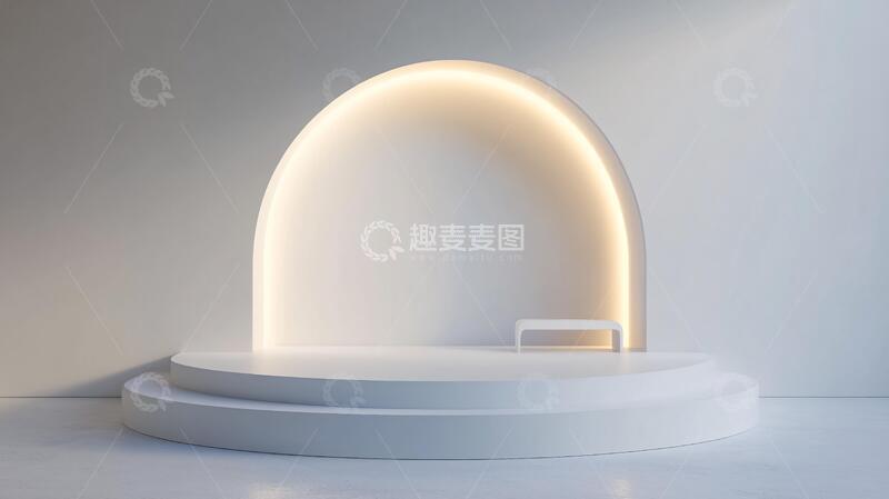 高清大图下载【趣麦麦图】简约秀场圆形拱门讲台