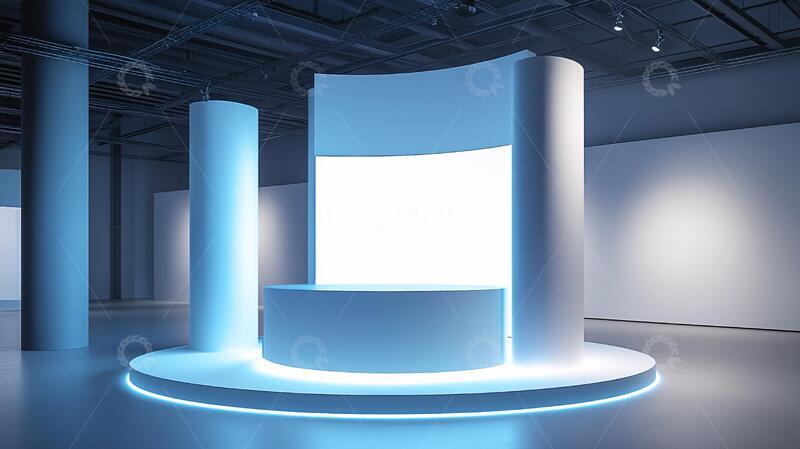 创意展会背景展厅海报