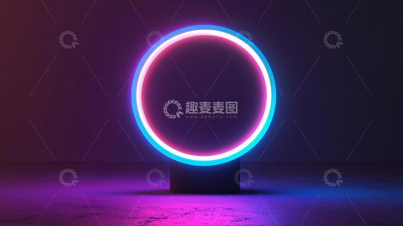 高清大图下载【趣麦麦图】霓虹灯展台圆形拱门装置