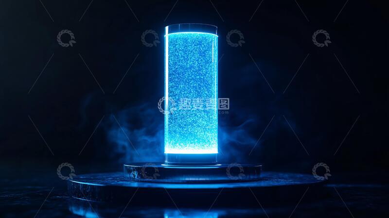 高清大图下载【趣麦麦图】蓝色发光柱蓝色光柱水牌