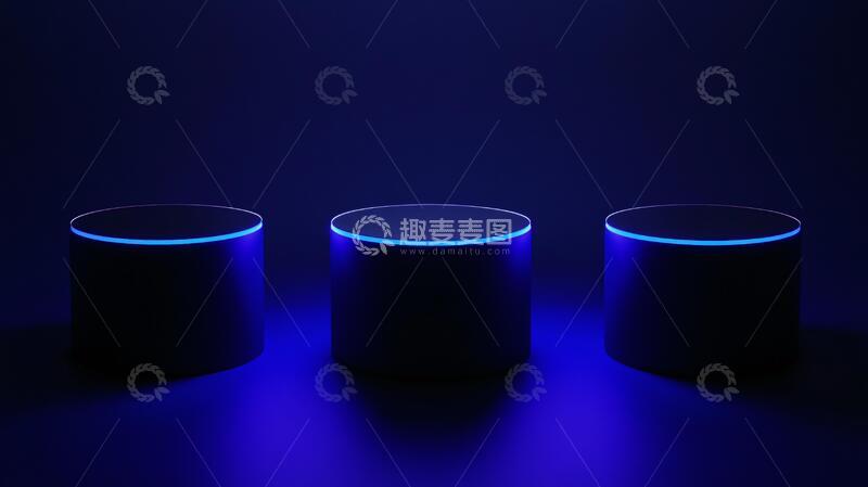 高清大图下载【趣麦麦图】发光展示台平台立体光影