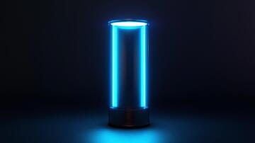 蓝色发光柱光柱蓝色辉光