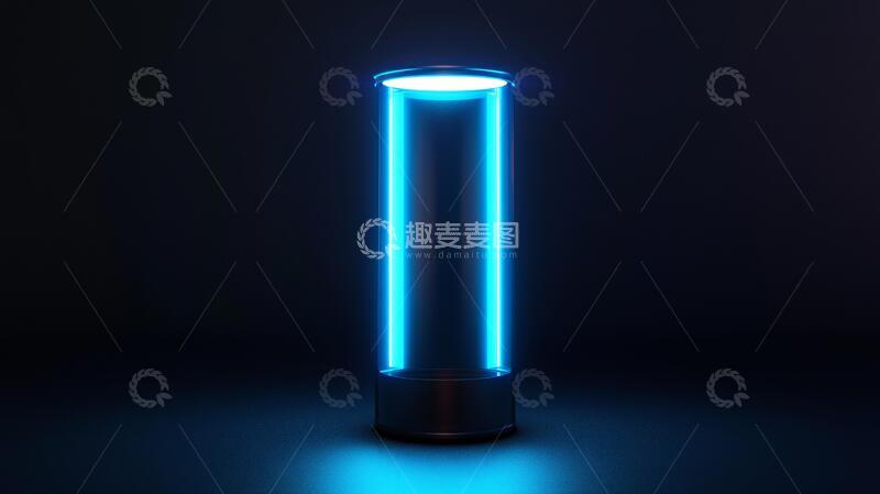 高清大图下载【趣麦麦图】蓝色发光柱光柱蓝色辉光