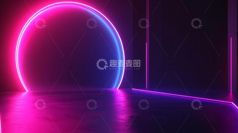 高清大图下载【趣麦麦图】霓虹灯场景造型6