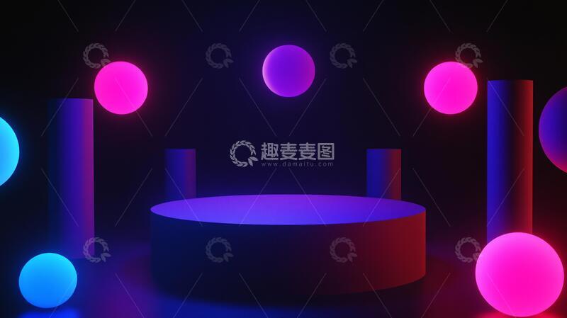 高清大图下载【趣麦麦图】炫彩渐变展台背景7