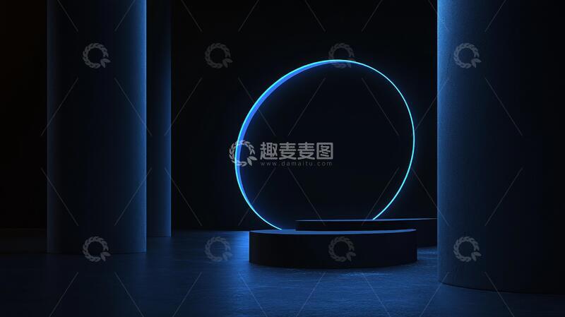 高清大图下载【趣麦麦图】线条灯场景场景球体讲台