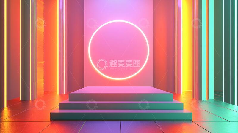 高清大图下载【趣麦麦图】简约秀场舞台粉色平台