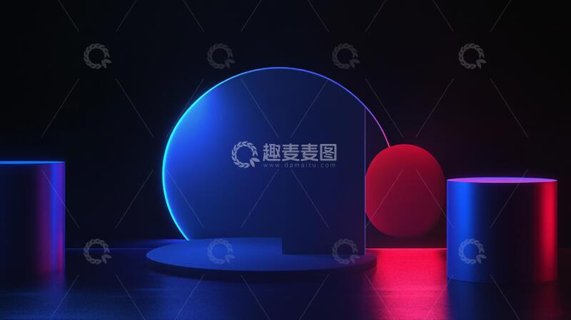 高清大图下载【趣麦麦图】立体渐变发光体设计23