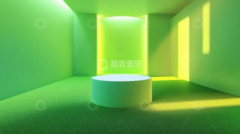 高清大图下载【趣麦麦图】简约秀场舞台背景绿色