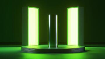 霓虹灯展台绿色高端潮流