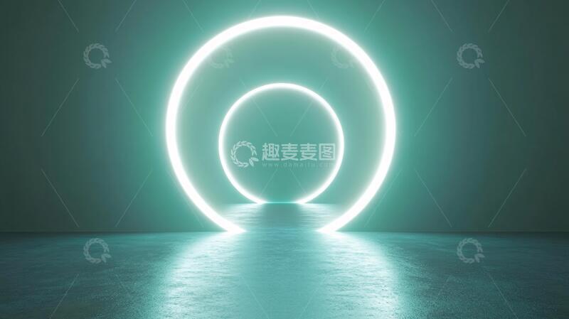 高清大图下载【趣麦麦图】圆形霓虹灯光